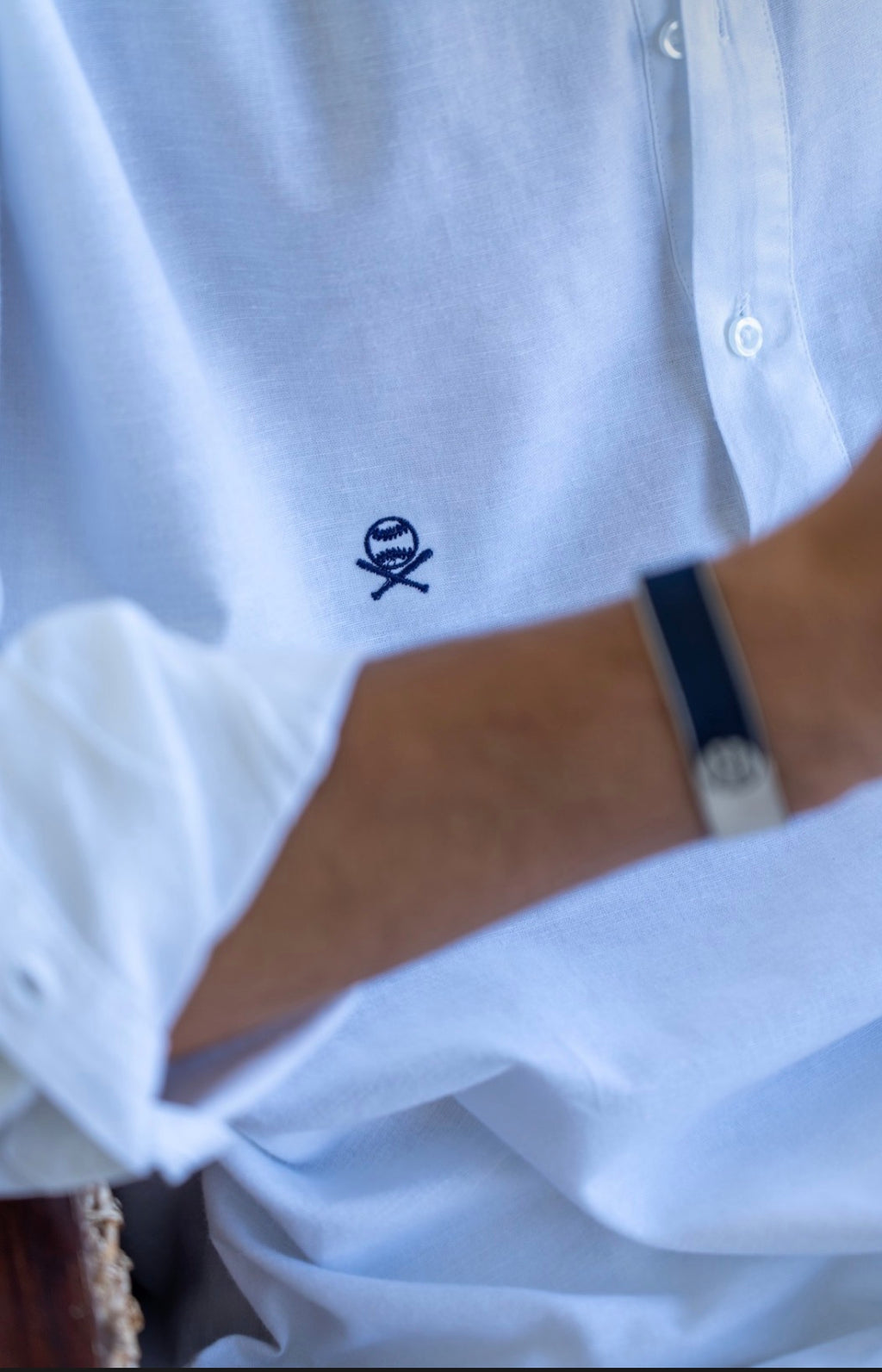 Polera blanca de lino