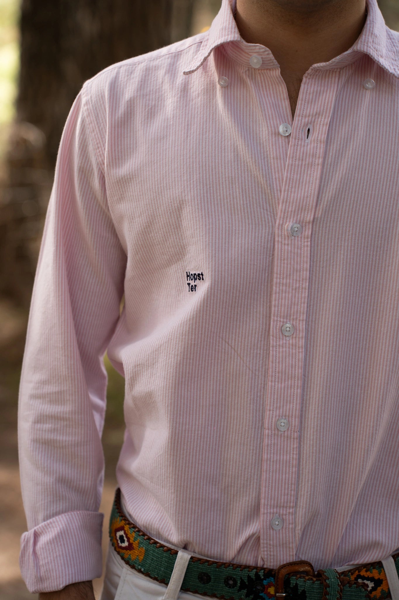 Camisa Rosa Pastel Rayas